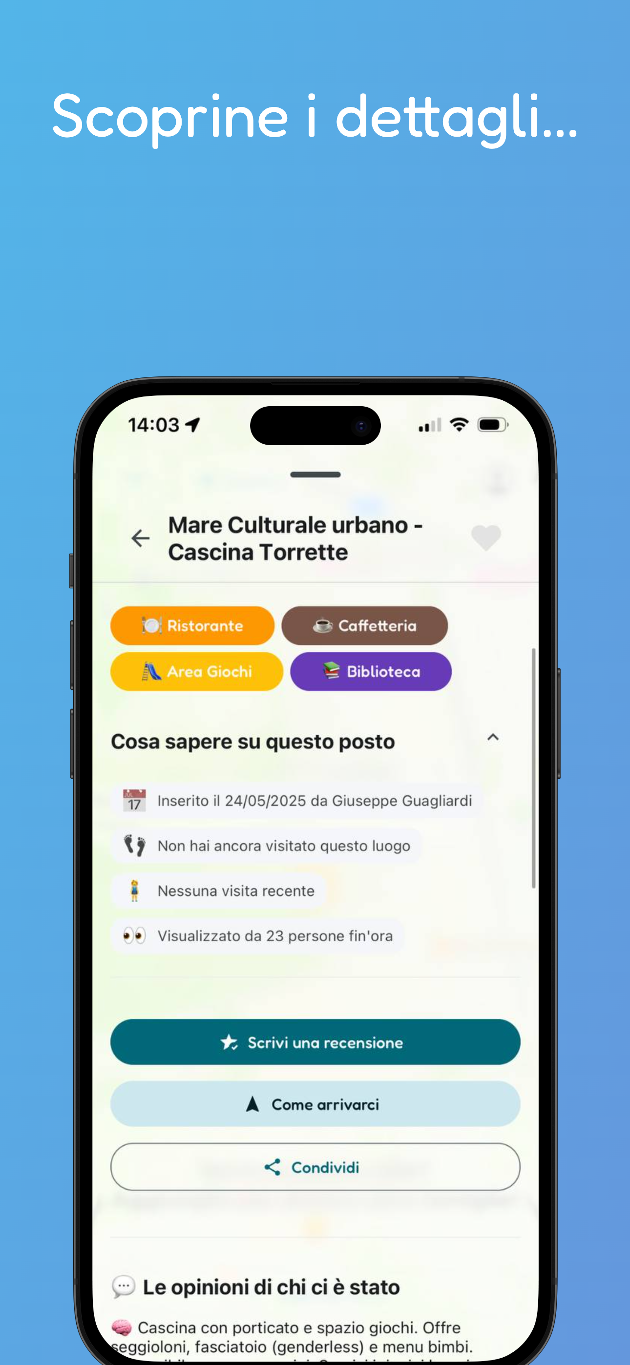 Screenshot dell'app BimboMap - Schermata 3